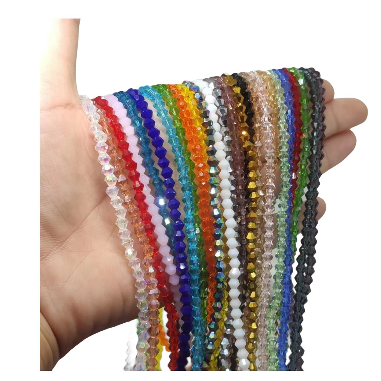 4MM crystal pointed diamond shaped glass waist bead elastic body chain European and American waist bead chain