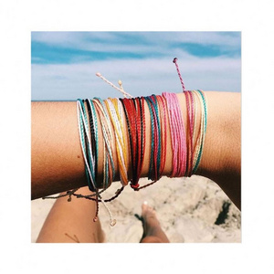 Accessories Wholesale Taiwan wax line hand woven bracelet multi-color rope braid friendship bracelet hand jewelry