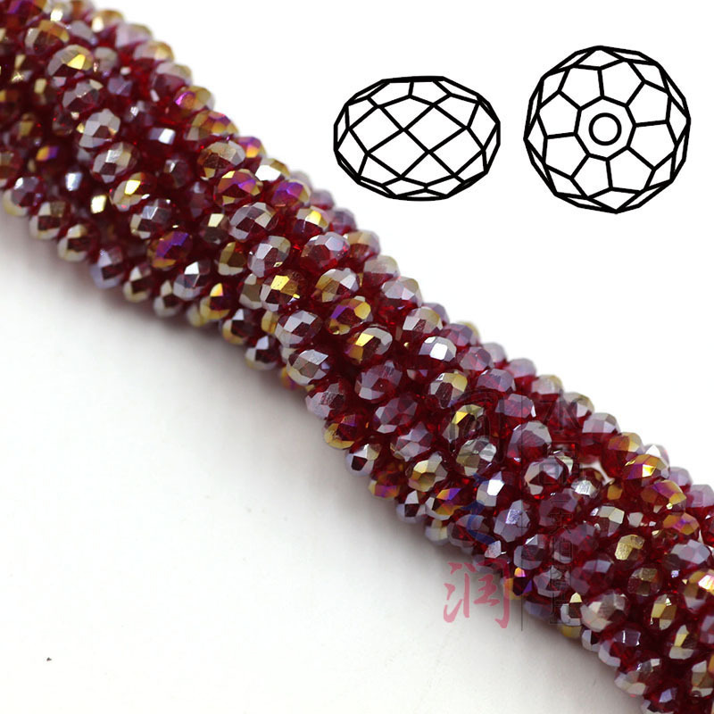 Crystal flat bead plating AB color DIY accessories loose beads colorful crystal glass round beads