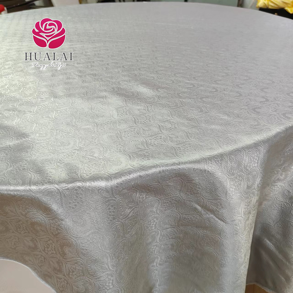 luxury cheap polyester 60 inch round fabric floral macrame table clothes roll for weddings decorations restaurant linen table