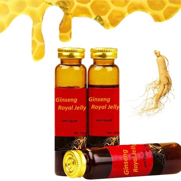 Liquid ginseng royal jelly without alcohol, Natural tonic and anti-fatigue dietary supplement GMP factory