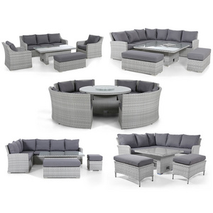 HomeCome Factory Wholesale Modern Gray Rattan Wicker Garden Sets Outdoor Furniture Sofa For Courtyard Lawn Patio