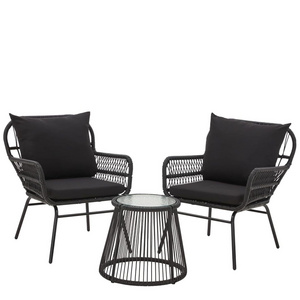 Homecome Modern Design 3 Pieces Patio Furniture Set Wicker Garden Furniture Rattan Outdoor Furniture Set for backyard bistro