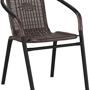 Indoor/Outdoor Stackable Dining Chairs Stacking Rattan Bistro Chairs for Patio Restaurant & Garden Sets