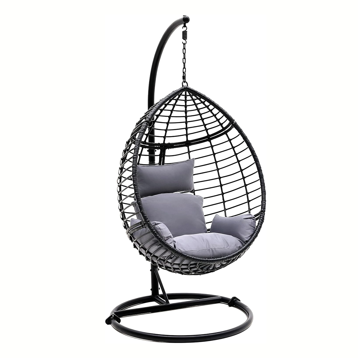 HOMECOME Outdoor Furniture Egg Swing Chair,Rattan Hanging Bird Cage Chair,Indoor Wicker Hammock