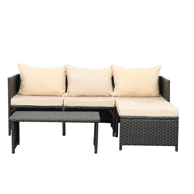 Best Selling 3-Piece Outdoor PE Rattan Furniture Set  Wicker Conversation Loveseat Sofa ,outdoor patio sofa conversation set