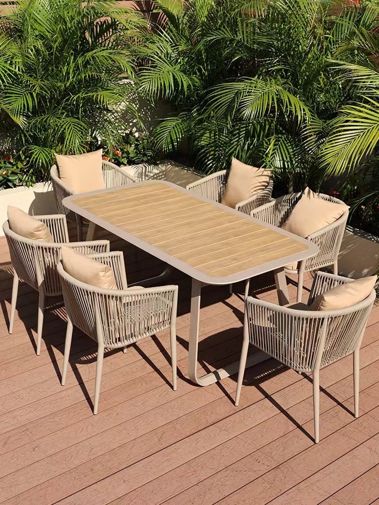 Factory High quality home casual outdoor furniture rattan chair table furniture sets outdoor dining table set