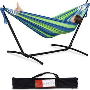 HomeCome Cotton Portable Camping Outdoor Hammock With Stand For Patio Lawn Garden