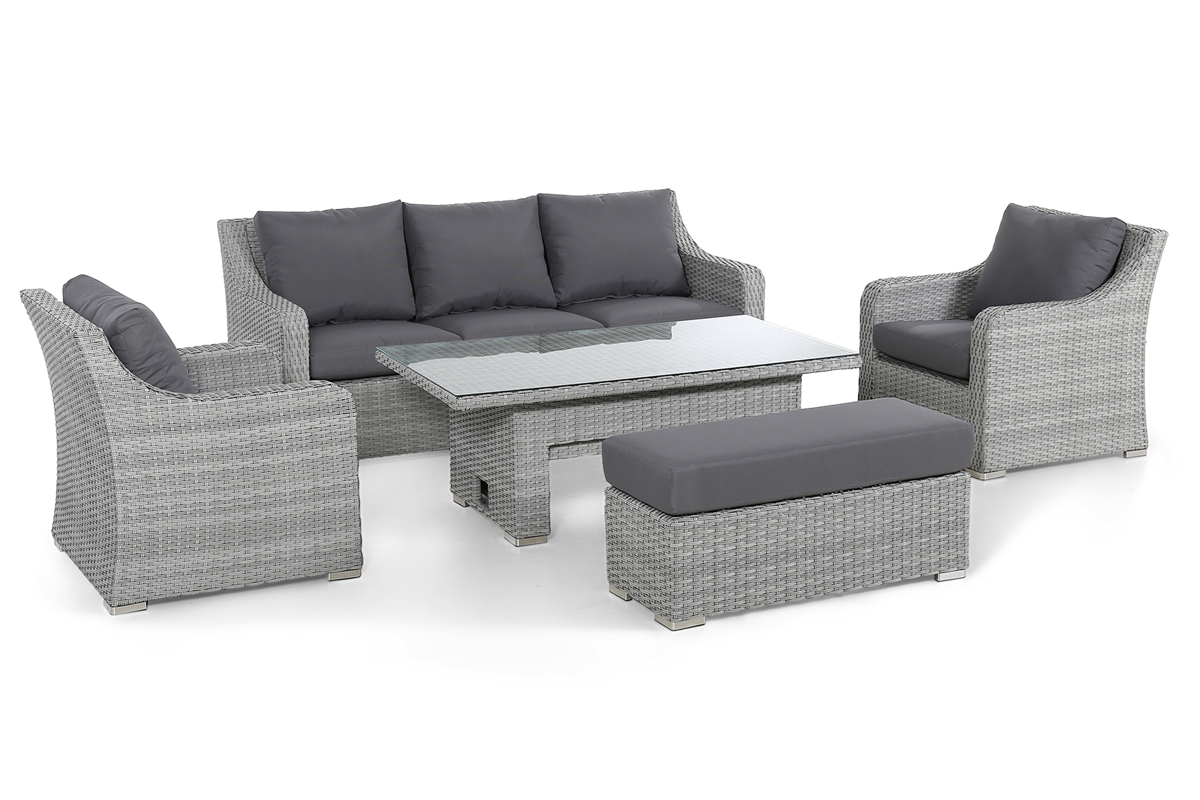 HomeCome Factory Wholesale Modern Gray Rattan Wicker Garden Sets Outdoor Furniture Sofa For Courtyard Lawn Patio