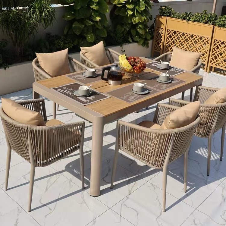 Factory High quality home casual outdoor furniture rattan chair table furniture sets outdoor dining table set