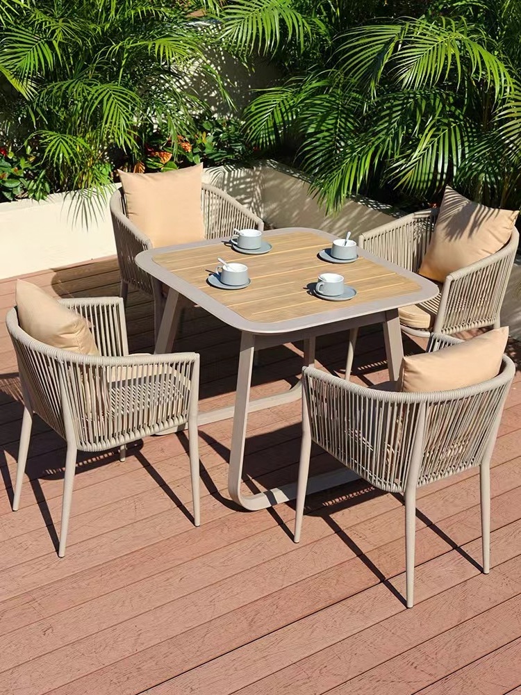 Factory High quality home casual outdoor furniture rattan chair table furniture sets outdoor dining table set