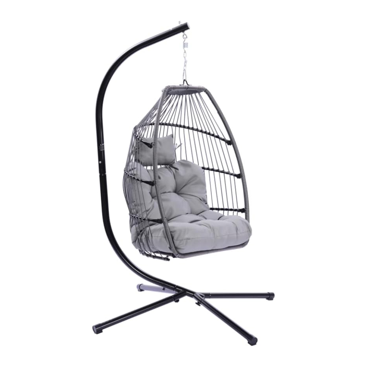 HomeCome Factory Wholesale Indoor Rattan Hammock Egg Chair Wicker Swing Bird Nest Chair for Terrace Balcony