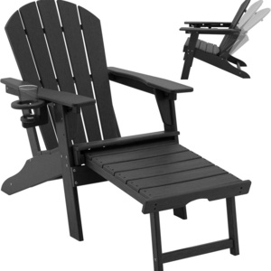 High Quality All Weather Recliner Adirondack Chair Outdoor Furniture With Hidden Ottoman