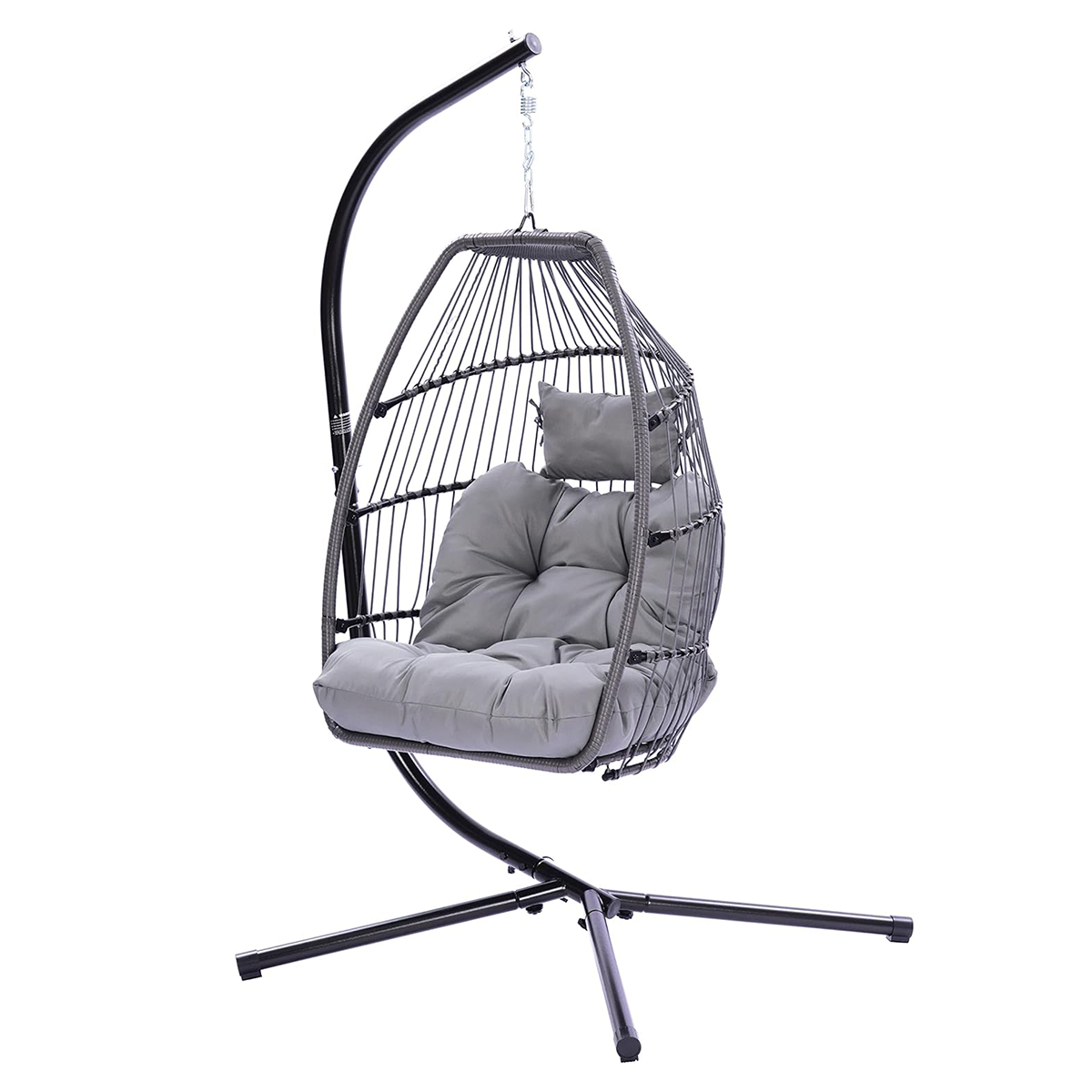 HomeCome Factory Wholesale Indoor Rattan Hammock Egg Chair Wicker Swing Bird Nest Chair for Terrace Balcony