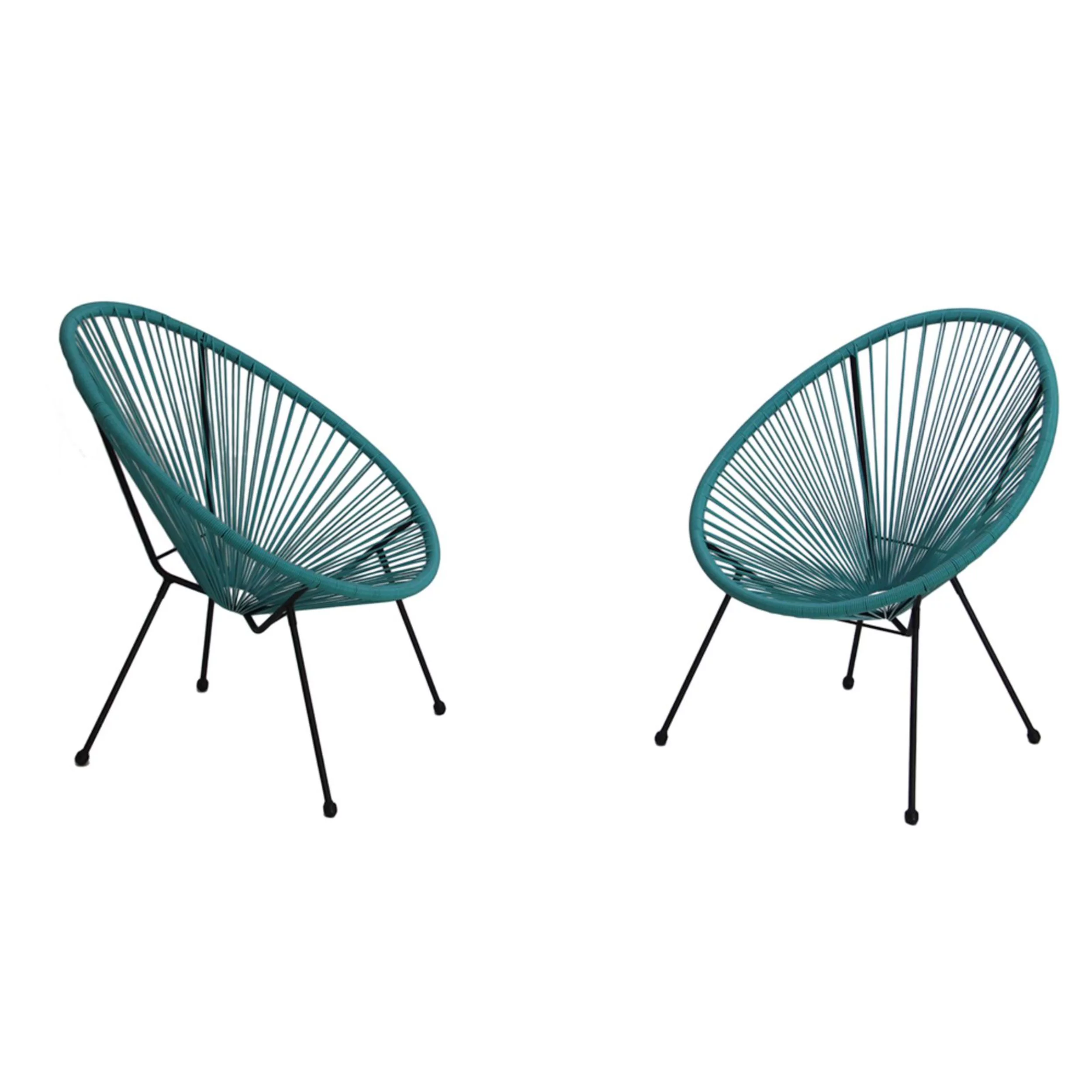 Hot Sale outdoor furniture modern 3-Piece Acapulco Chair Set with Glass Table Wicker Rattan Conversation Chat Seating