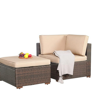 Homecome Sectional Couch Rattan Wicker Pool Lounger Outdoor Patio Sofa Outdoor Garden Furniture for Backyard lawn