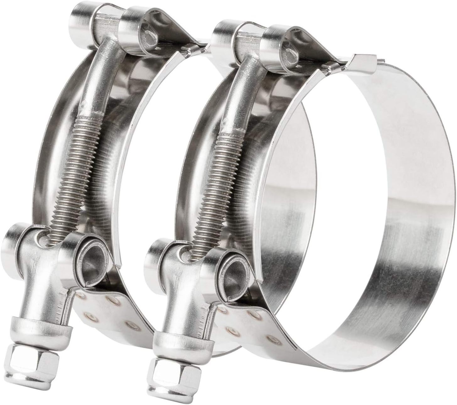 2 Pack stainless Steel 304 T-Bolt Hose Clamps