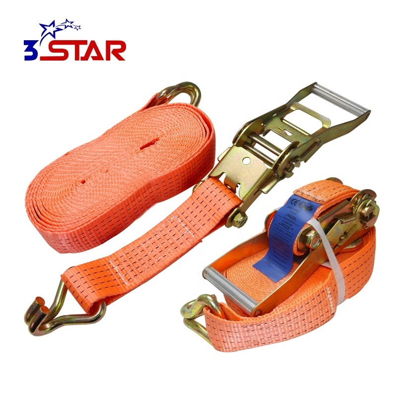 2inch 50mm 4000-5000kgs Tire Tie Down Tie-down Ratchet Cargo Lashing Belt Ratchet Tie Down Straps With Double J Hooks