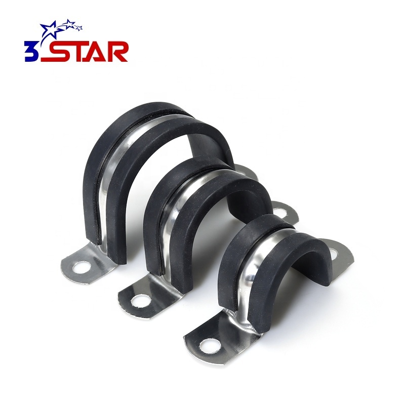 P type clamp ss304/201 Stainless Steel With Rubber Washer U Saddle Hose Pipe Clamps