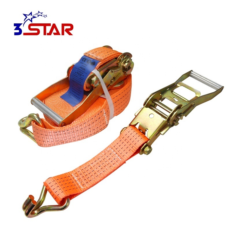 2inch 50mm 4000-5000kgs Tire Tie Down Tie-down Ratchet Cargo Lashing Belt Ratchet Tie Down Straps With Double J Hooks