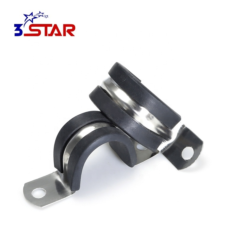 P type clamp ss304/201 Stainless Steel With Rubber Washer U Saddle Hose Pipe Clamps