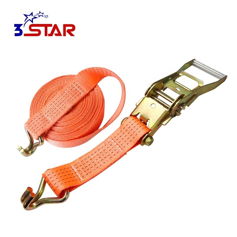 2inch 50mm 4000-5000kgs Tire Tie Down Tie-down Ratchet Cargo Lashing Belt Ratchet Tie Down Straps With Double J Hooks