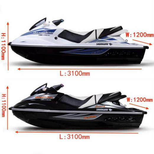 1300cc adults 3-person gasoline powered water-cooled 4-stroke mini jet boat water jet ski motorboat for sale speed 60km/h