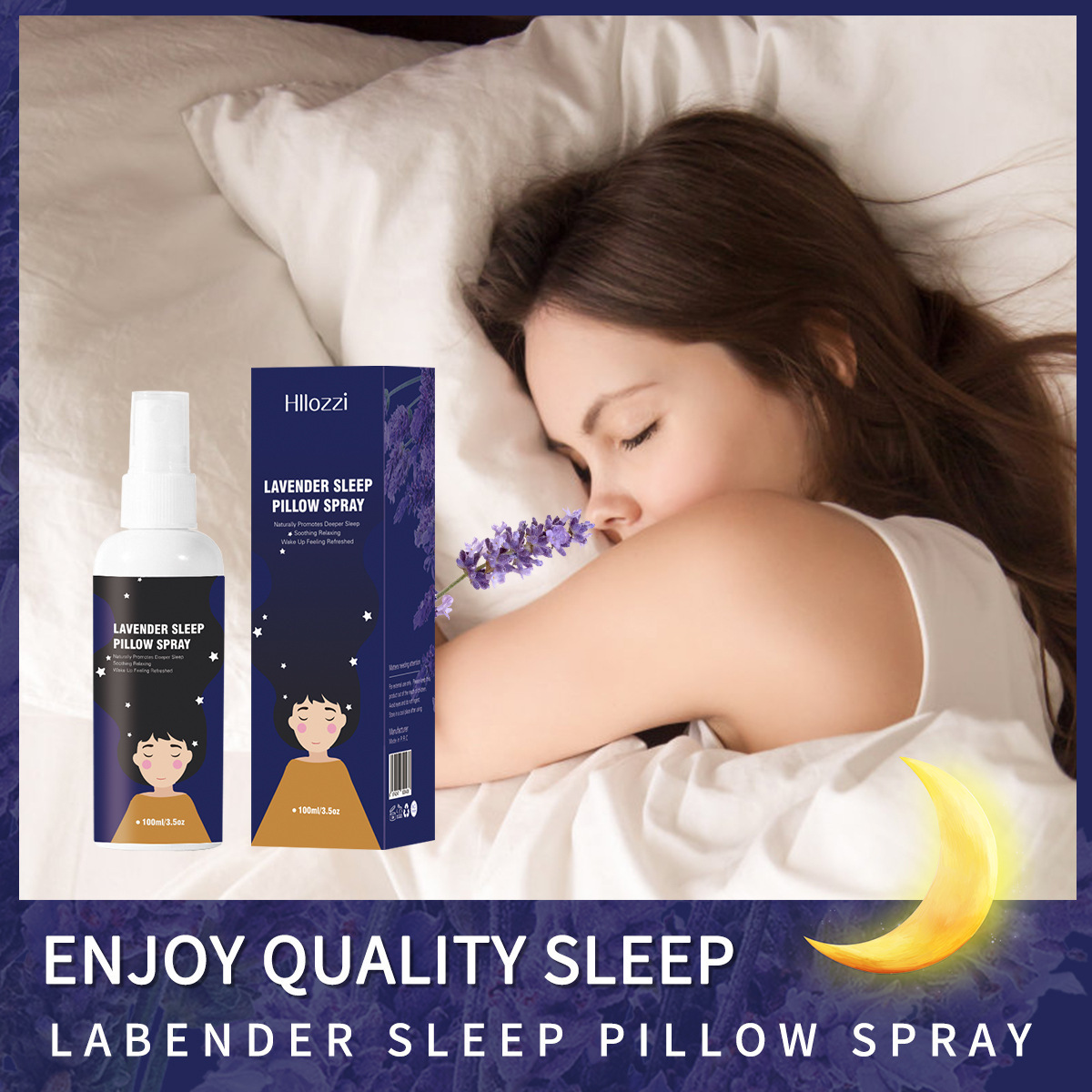 HM4508 Wholesale Label Lavender Sleeping Pillow Spray Perfume Spray Chloroform Essential Oil Deep Sleep Pillow Spray