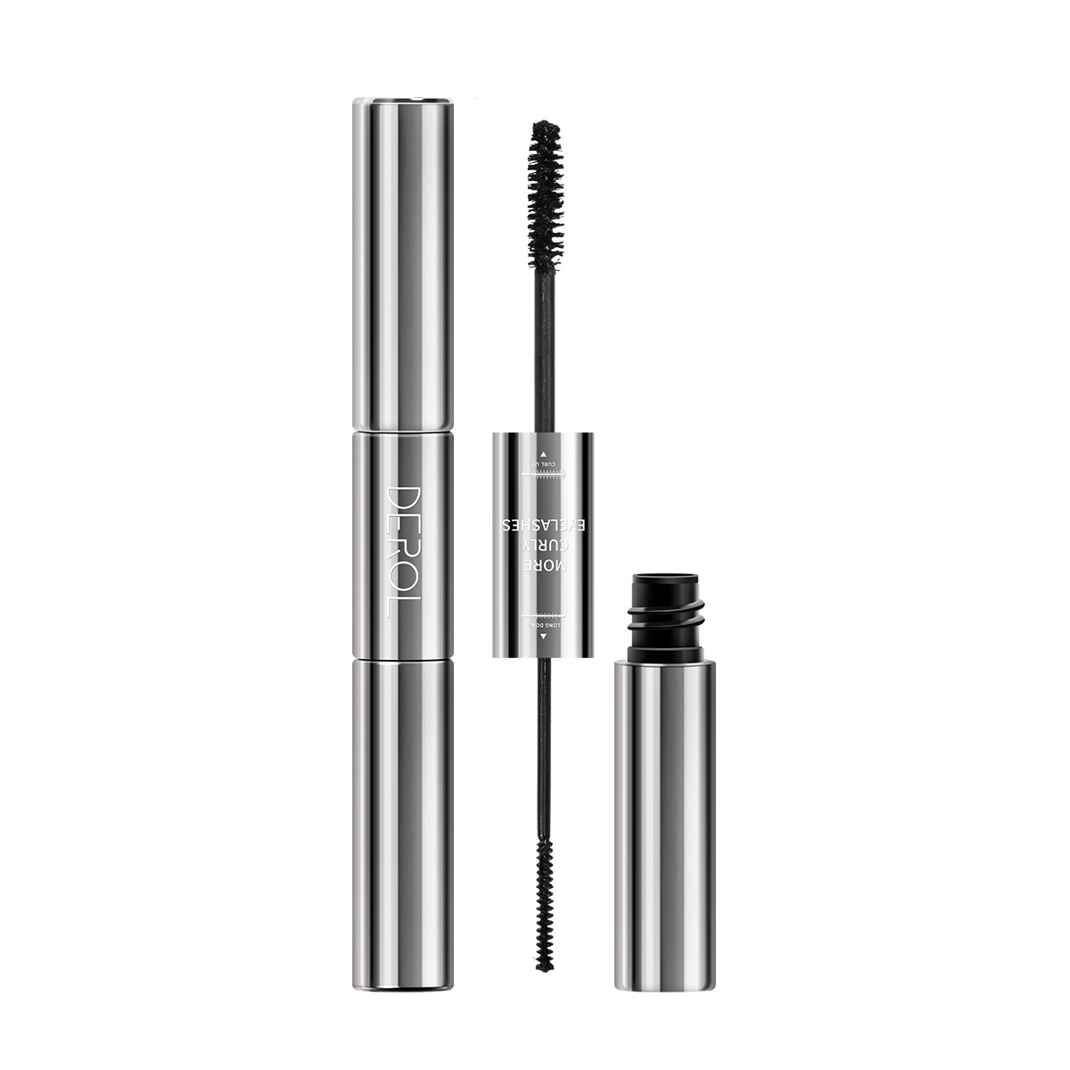 Two End Silver Mascara Dual Ended 4d Silk Fiber Lash Mascara Waterproof  Vegan Double Sided Mascara