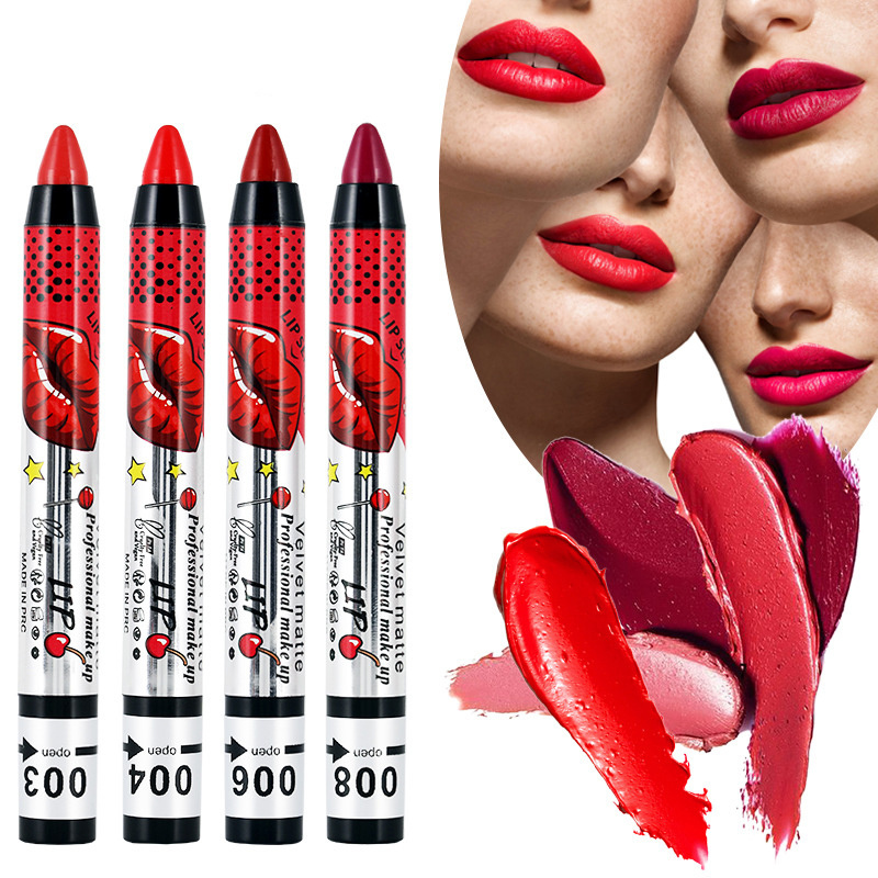 HM1902 New 12 Colors Velvet Matte Lipsticks Waterproof Long Lasting Sexy Red Lipstick No-Stick Cup Makeup Lip Tint Pen