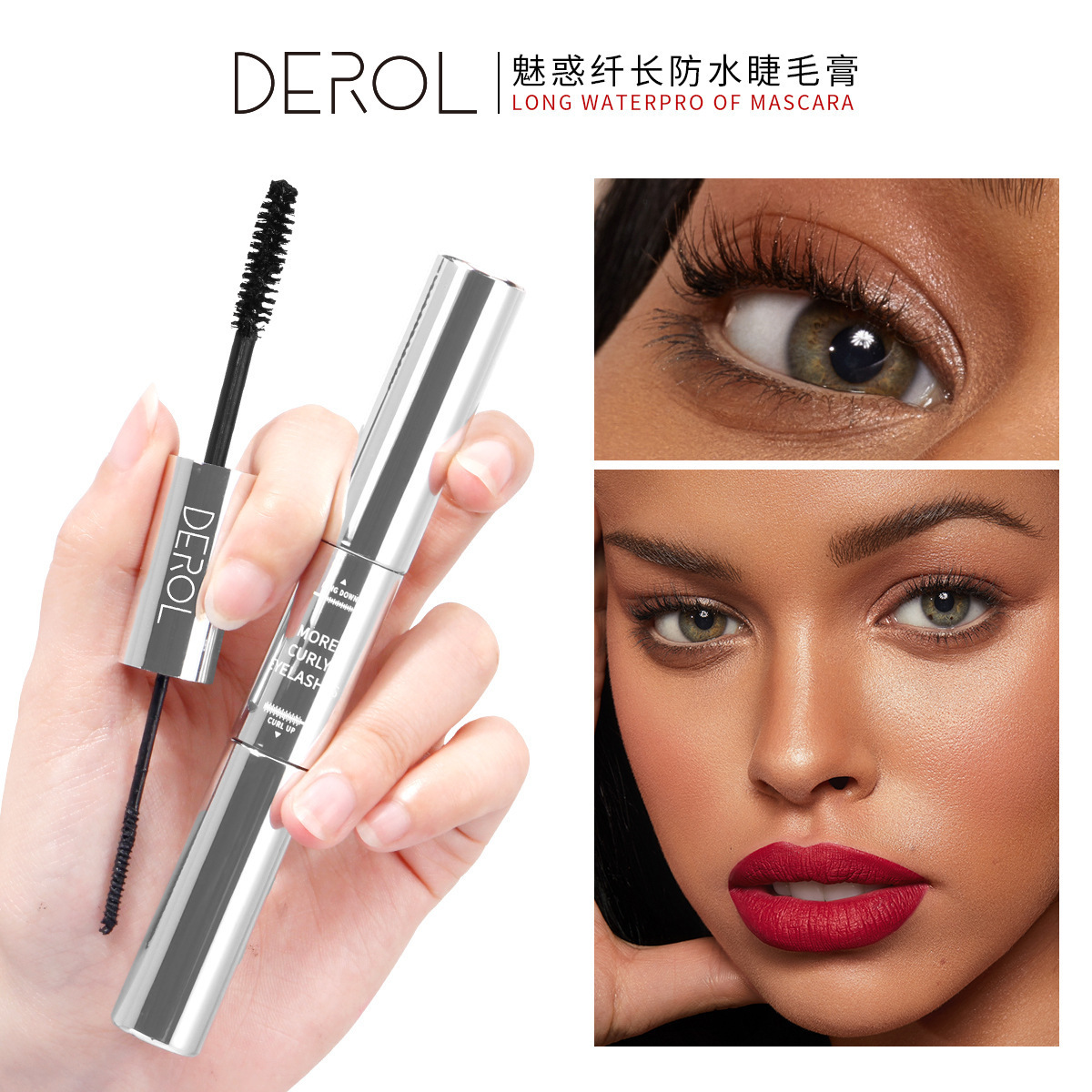 Two End Silver Mascara Dual Ended 4d Silk Fiber Lash Mascara Waterproof  Vegan Double Sided Mascara