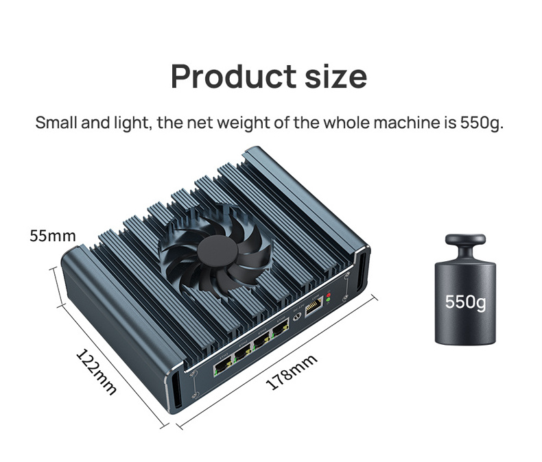 12th Gen Firewall Soft Router Core i7 i5 i3 8505 4x i226 LAN 2500M NVME Mini PC Proxmox Server barebone industrial Computer 64GB