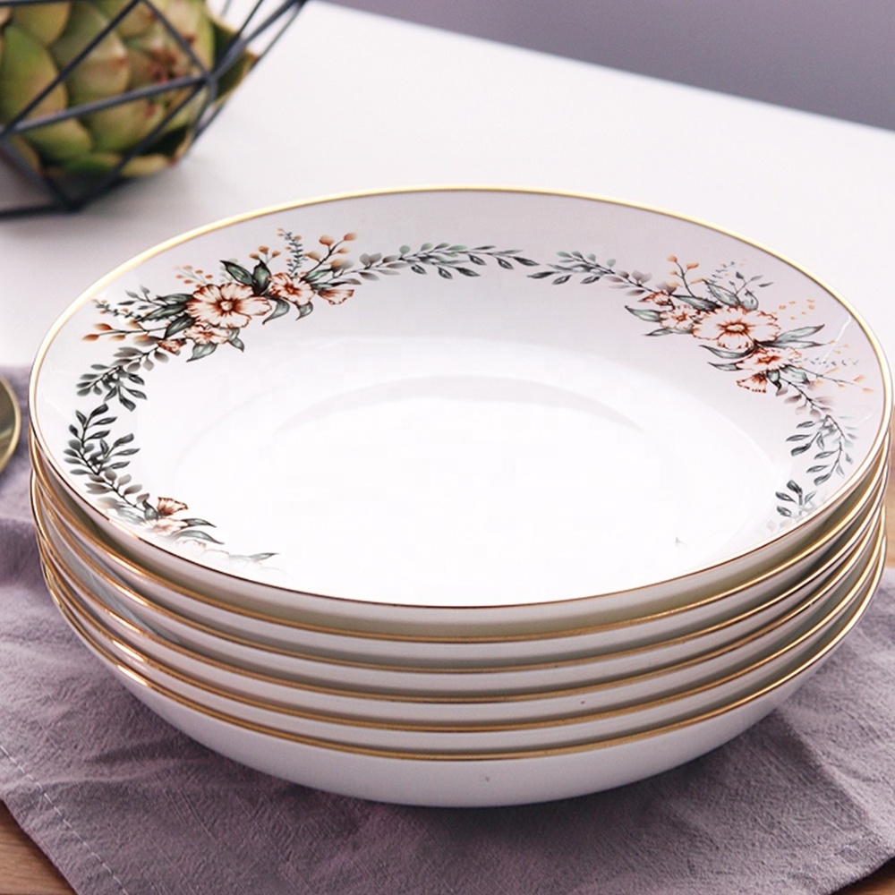 JINTCH new design luxury fine bone china dinner plates sets ceramic dinnerware for restaurant use