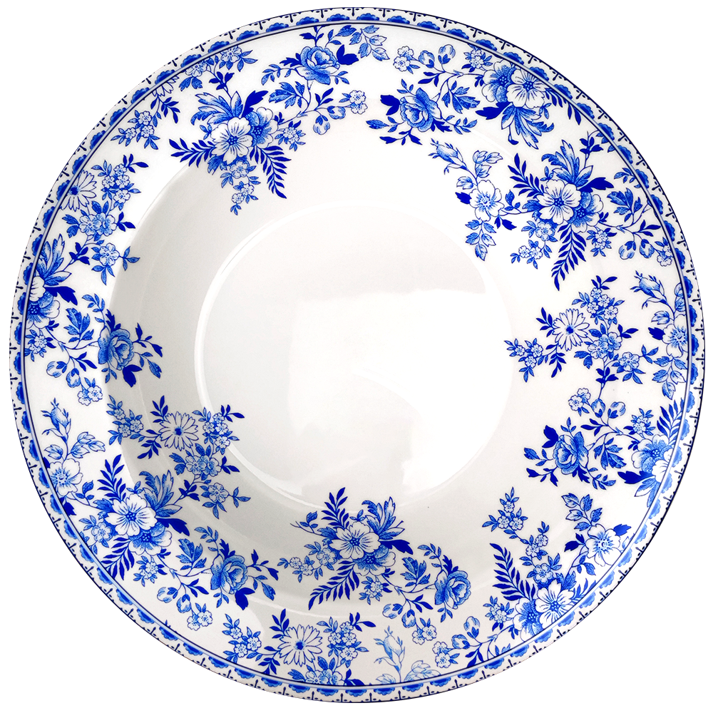 Factory Directly Round Asian Tableware Dinner Plates Vintage Ceramic Dish Blue And White Bone China  Dinnerware Plates