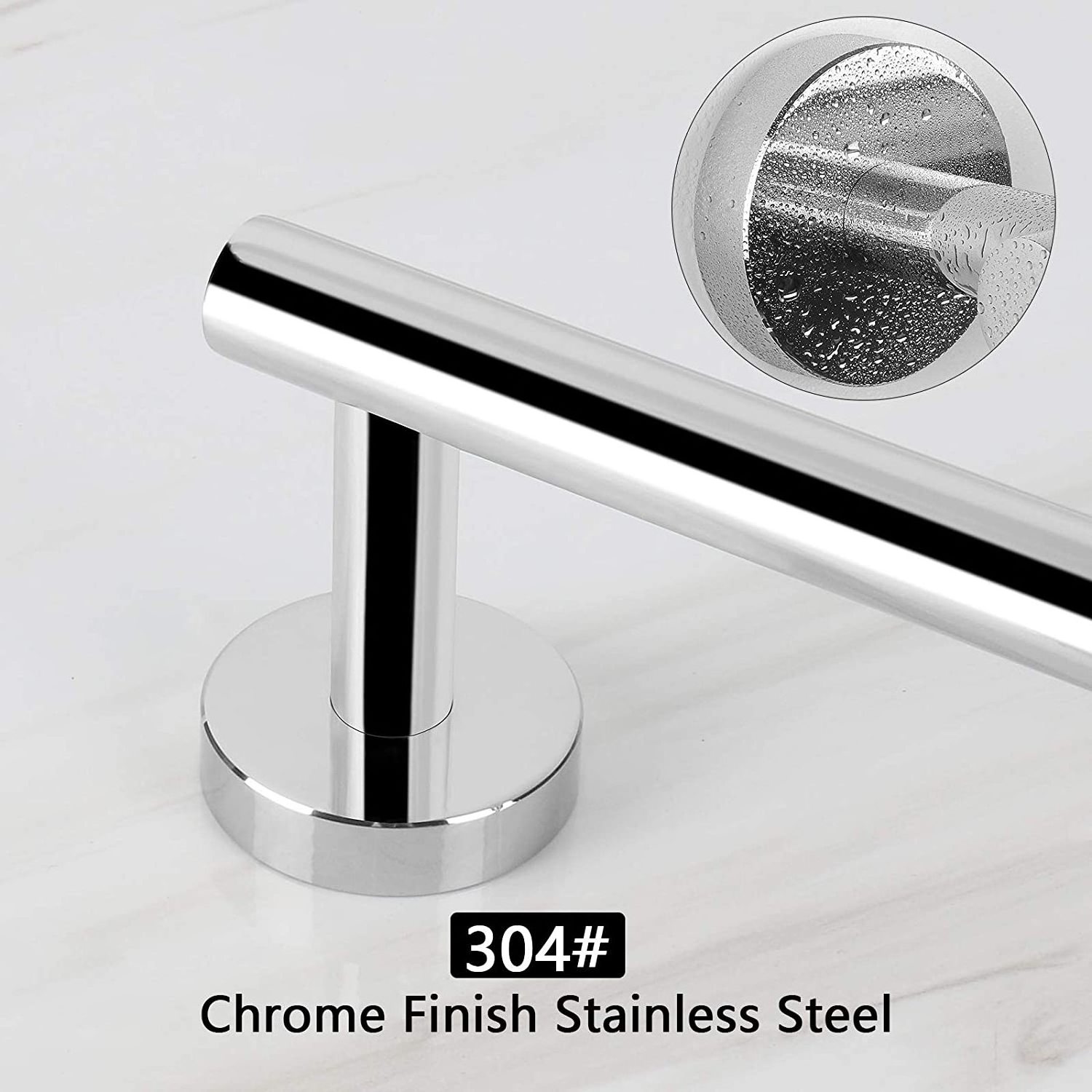 OEM/ODM Bath Towel Bar Wall Mounted 304 Stainless Steel Bathroom Towel Rack 24in Chrome Towel Bar /Black Towel Holder