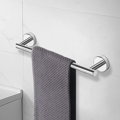 OEM/ODM Bath Towel Bar Wall Mounted 304 Stainless Steel Bathroom Towel Rack 24in Chrome Towel Bar /Black Towel Holder