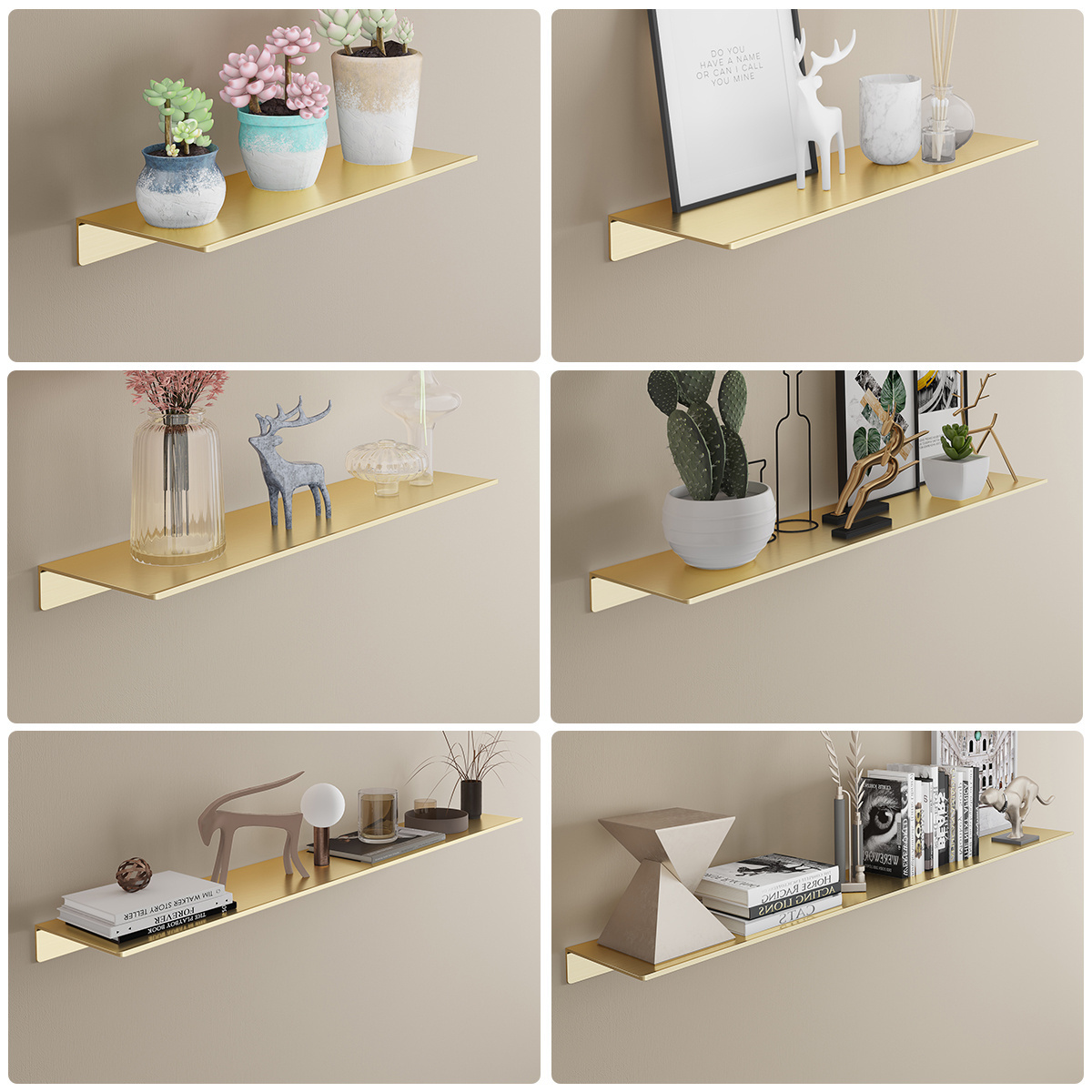 Hot Sale Shower Storage Shelf 50cm Aluminium Shelves Bathroom Gold/Black/White Wall Shelves