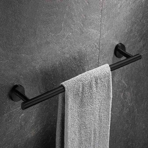 OEM/ODM Bathroom Towel Bar Matte Black 18"/24" Bathroom Towel Rail 304 Stainless Steel Black Bathroom Towel Rack