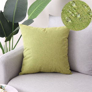 Outdoor Patio Linen Look Polyester Solid Waterproof Water Proof Cushion Covers Pillowcases Pillow Cases