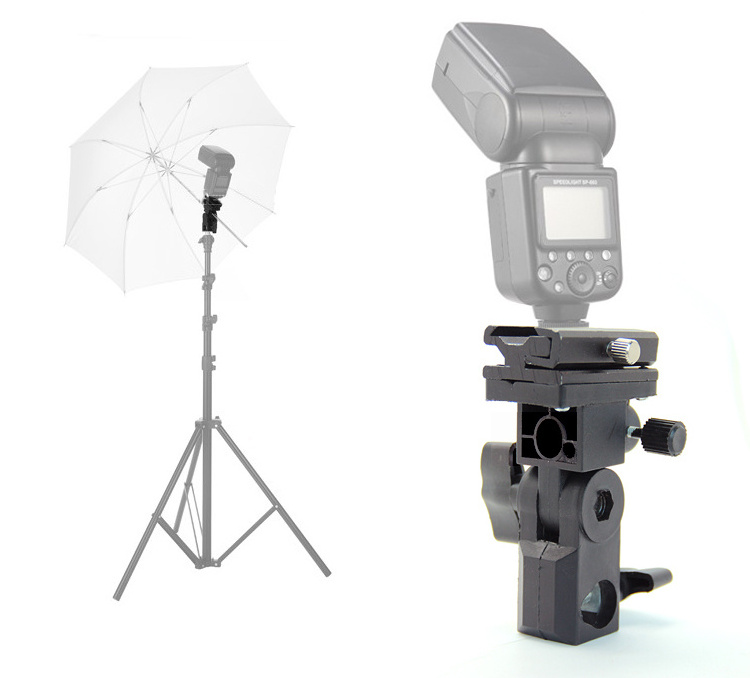 Type E Flash Speedlite Hot Shoe Umbrella Light Holder Universal Mount Stand Flash Bracket Compatible with Godox V860III TT685II