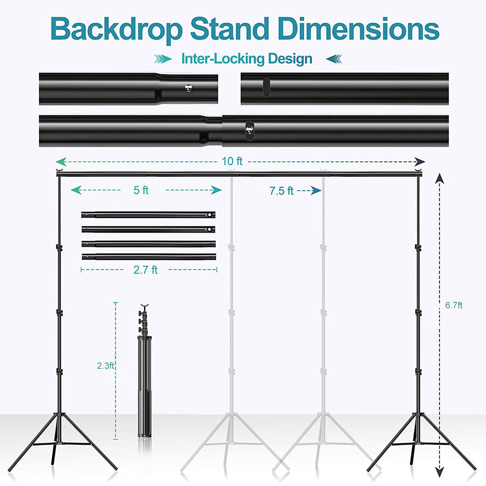 Cost-effective  photo studio equipment set include Backdrop stand,reflector,Photography  Lighting Kit Umbrella Soft box Set