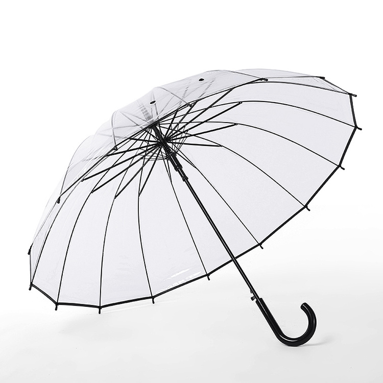 Wholesale Custom Cheap Transparent Clear Umbrella Customized Logo Print POE