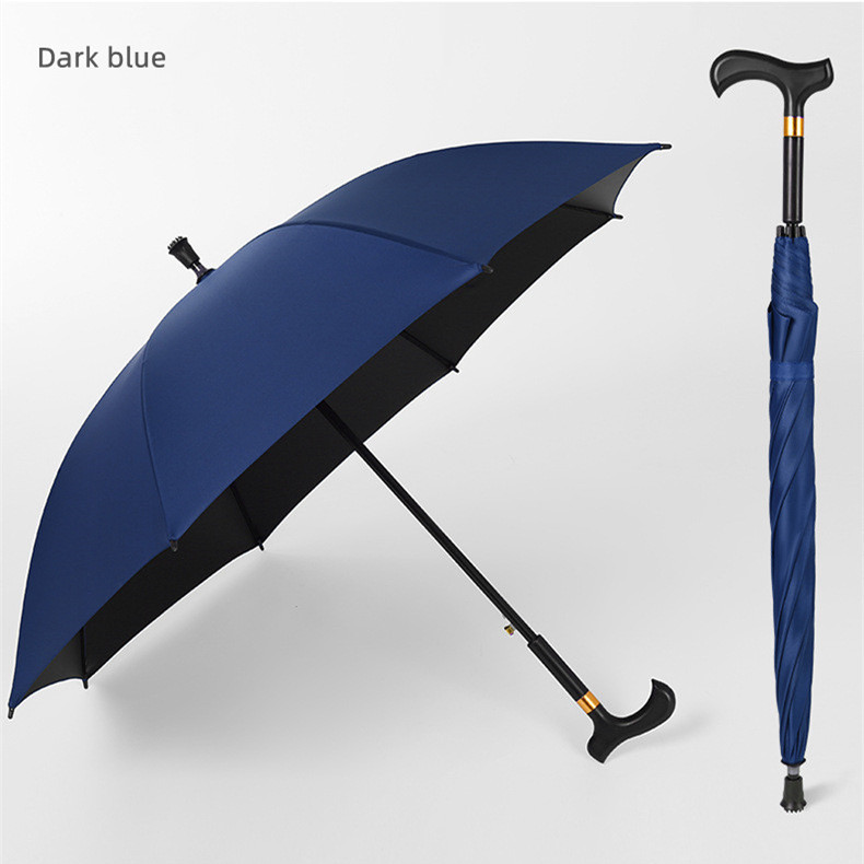 24 Inch 8k Large Crutch Umbrella Men Strong Windproof Crutch Long Handle Umbrella Walking Cane Climbing Umbrellas