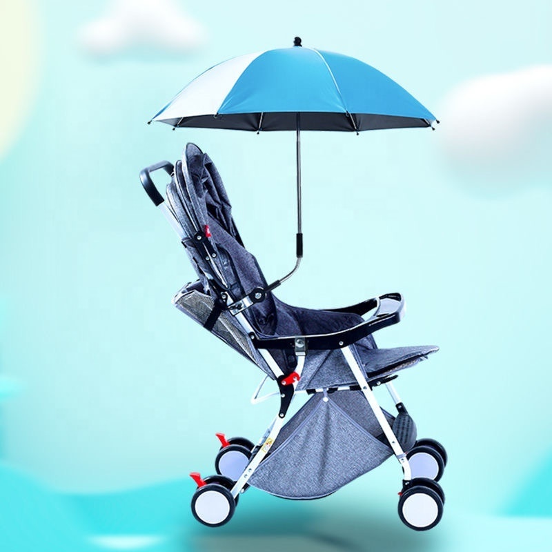 Wholesale high quality manually open  uv  baby stroller umbrella and clip