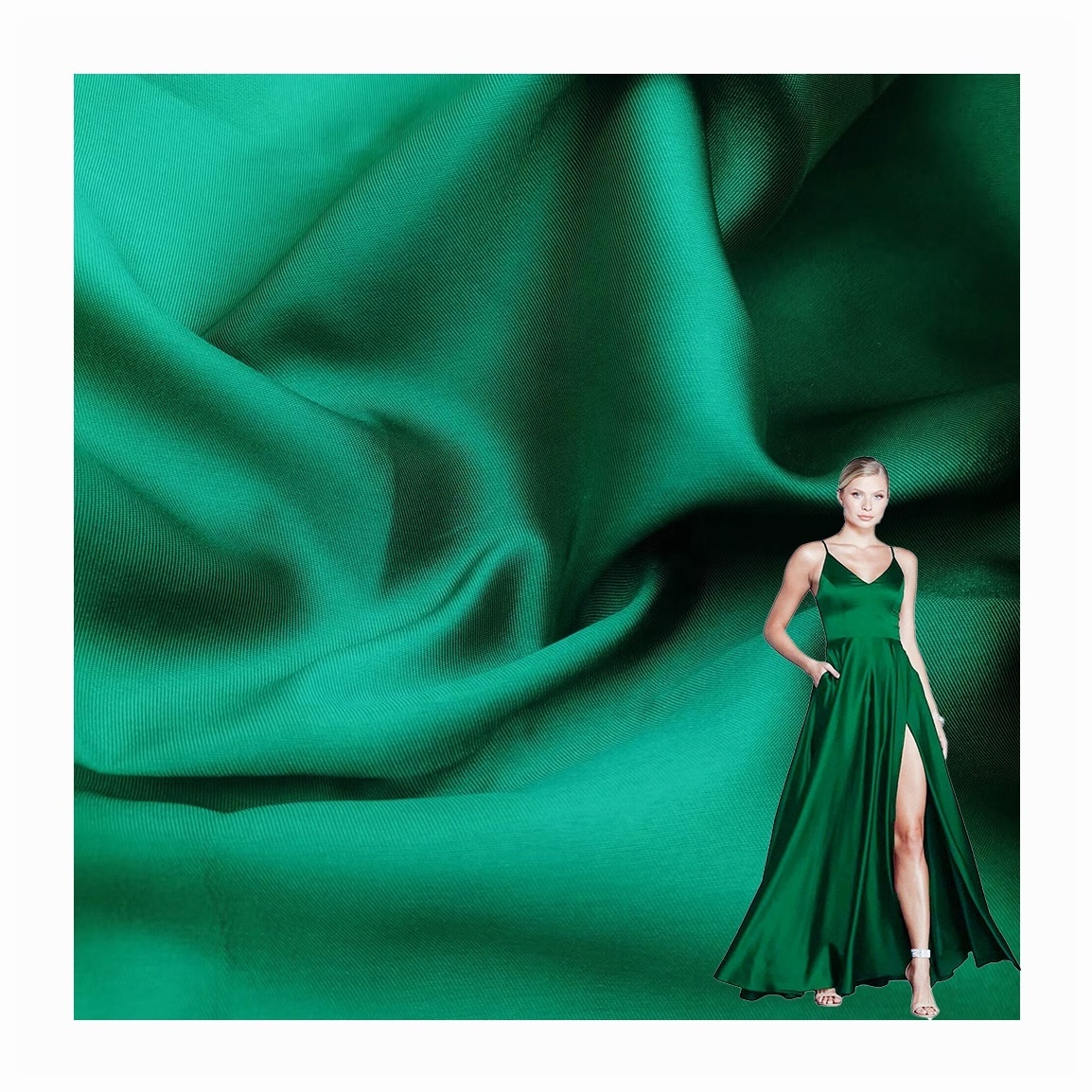 Jiede Factory High Quality 100% Polyester Luxury American Bridal Satin Fabric Twill Mikado Satin Fabric for Garment Dress