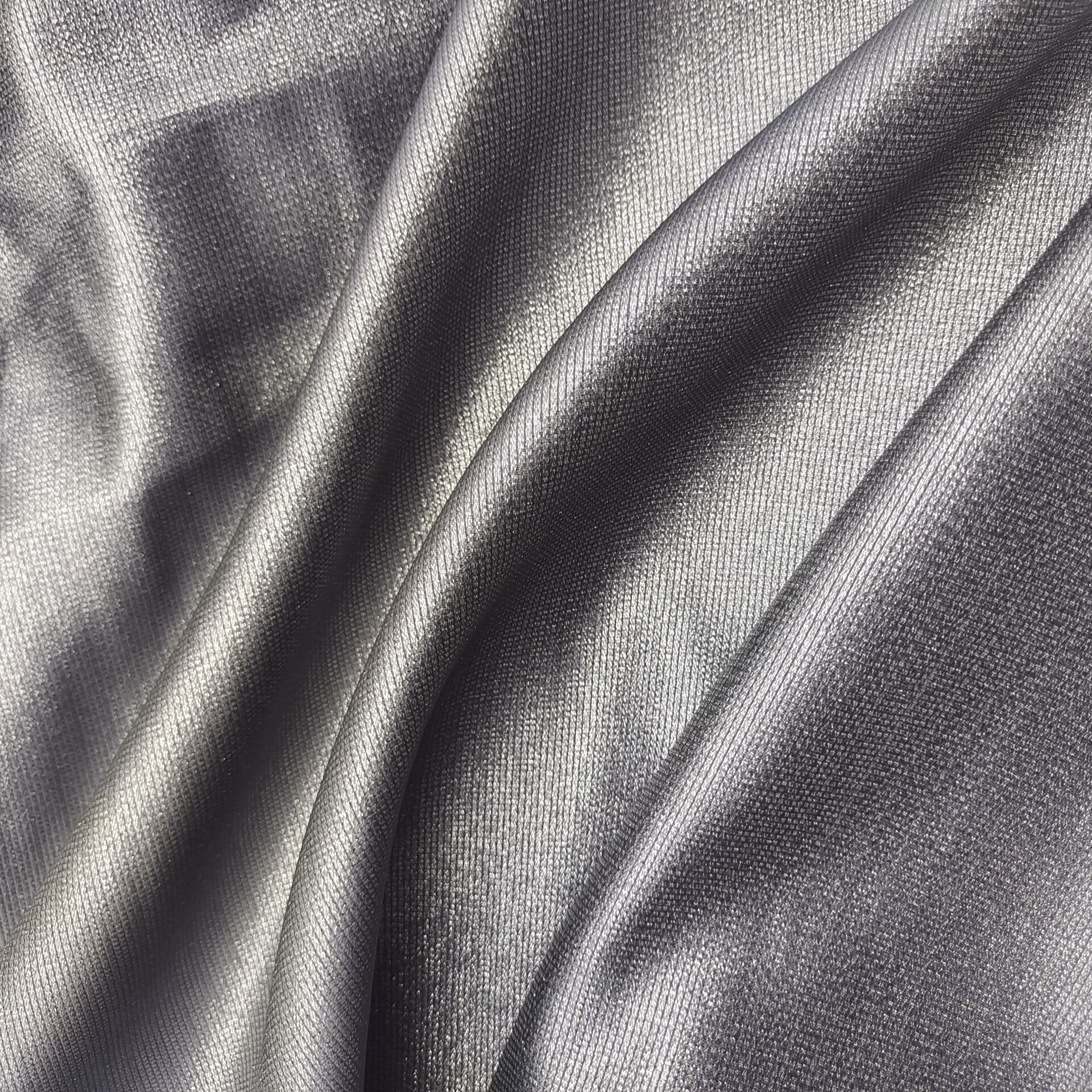 Eco-friendly Luxury Lurex Glossy Gradient Metallic Silver Crystal Shiny Luster Liquid GAZA Organza Bridal Satin Fabric for Wedding Dress