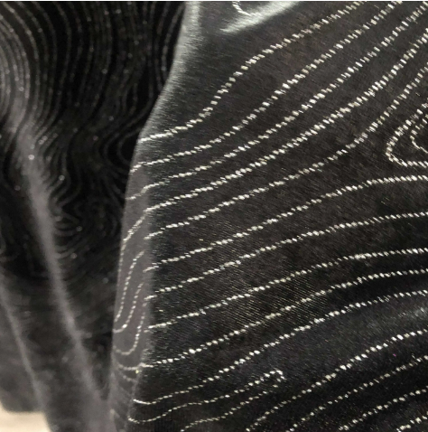 2024 New Design Korean Stretch Glitter Velvet Fabric Spandex Velour Fabric With Silver Glitter For Clothing