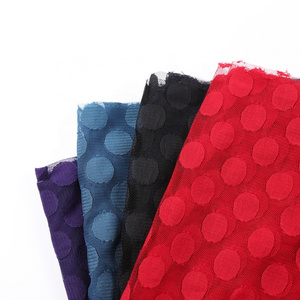 Factory Wholesale Swiss Knit Dress Mesh Tulle Jacquard Polka Dot Fabric Knit Mesh Swiss Dress Black Polka Dot Tulle Fabric