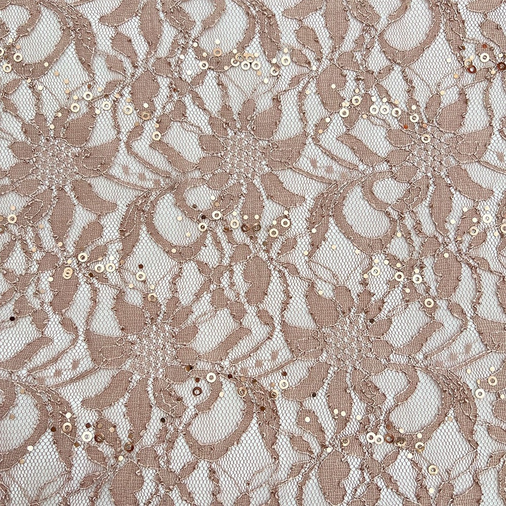 2023 new design luxury bridal lace fabric blush flower embroidery nigerian stretch sequin  lace fabric for wedding dresses