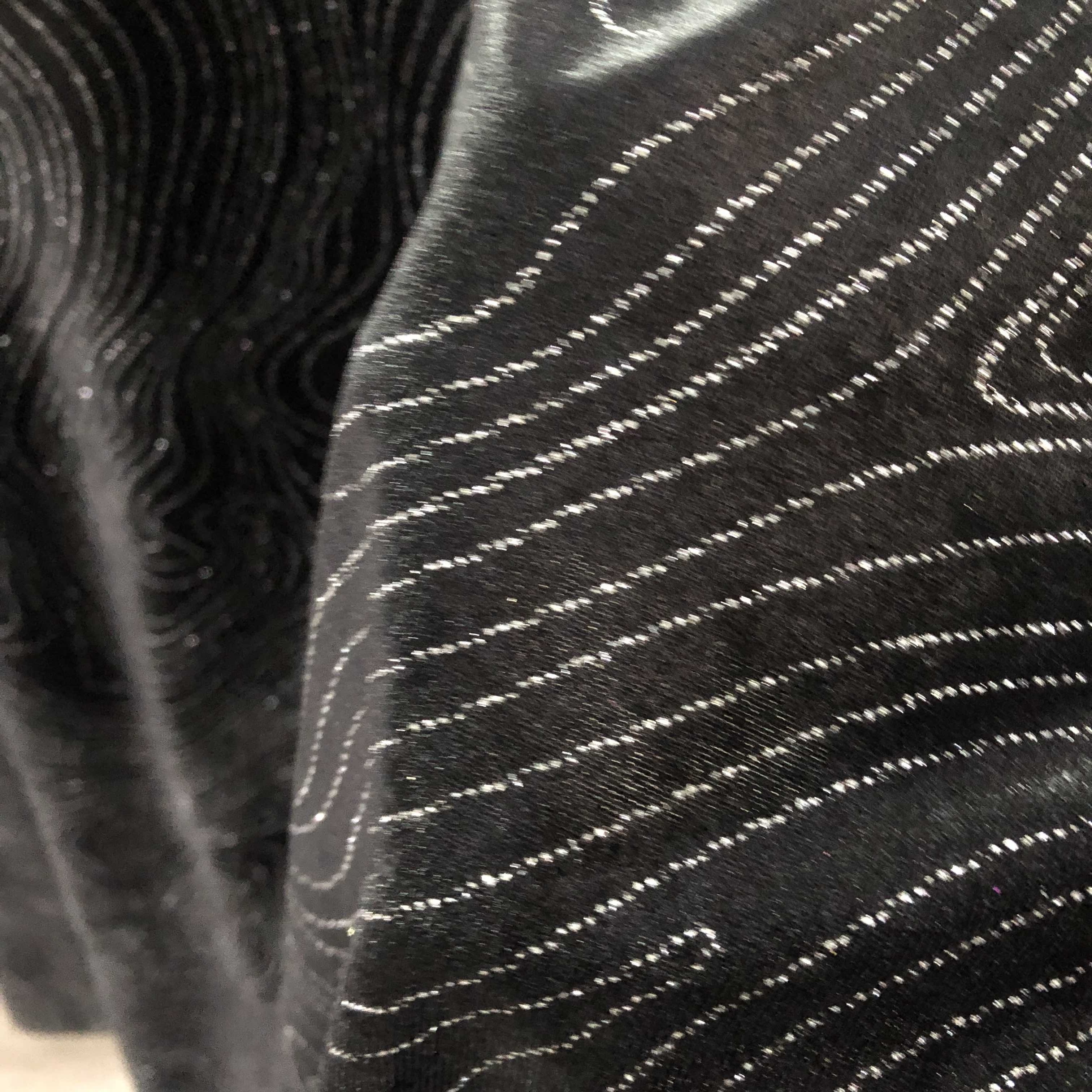 2022 New Design Korean Stretch Glitter Velvet Fabric Spandex Velour Fabric With Silver Glitter For Dress